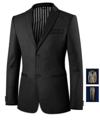 Brown Stripe 3 Button Suit with 2 Buttons, Single Breasted