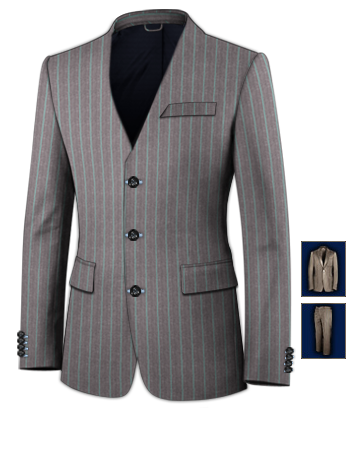 Tailored Mens Suits with 3 Buttons, Single Breasted