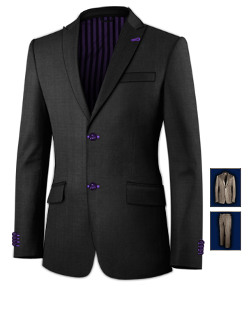 Suits For Larger Men with 2 Buttons, Single Breasted