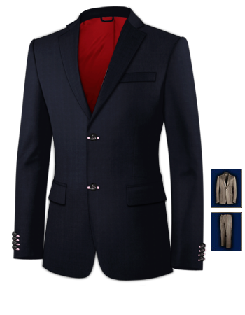 Formal Three Piece Suits with 2 Buttons, Single Breasted