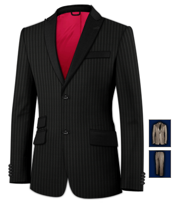 Mens Grey Italian Suits with 2 Buttons, Single Breasted