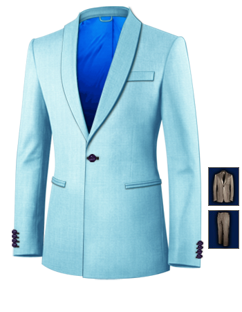 Suits For Men Uk with 1 Button, Single Breasted