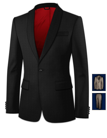 Silver Suits with 1 Button, Single Breasted