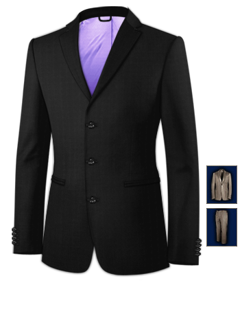 3 Piece Business Suit with 3 Buttons, Single Breasted