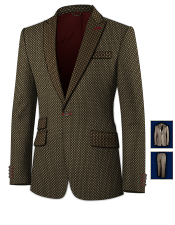 Cheap Designer Suits For Men Uk with 1 Button, Single Breasted