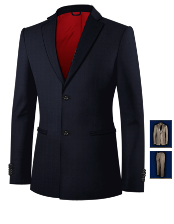Suits Mens with 2 Buttons, Single Breasted