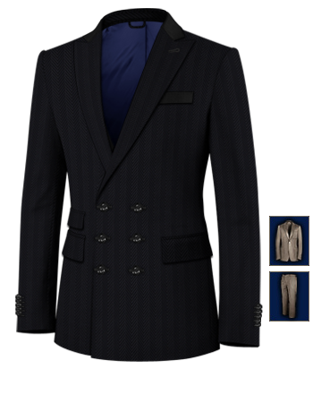 Made To Measure Suits with 6 Buttons, Double Breasted (3 To Close)