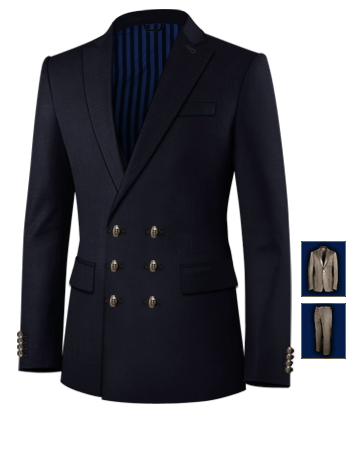 Blazer Suit Beige with 6 Buttons, Double Breasted (3 To Close)