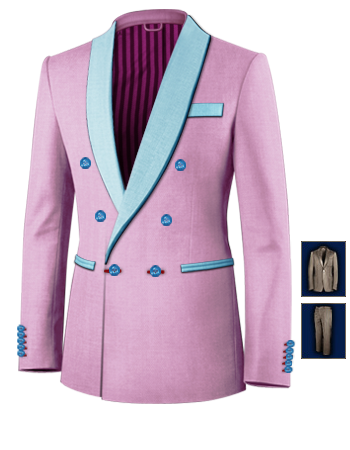 Affordable Wedding Suits with 6 Buttons, Double Breasted (1 To Close)