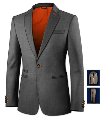 Mens Luxury Suits with 1 Button, Single Breasted