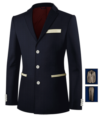 Custom Fitted Suits Sutton Coldfield with 3 Buttons, Single Breasted