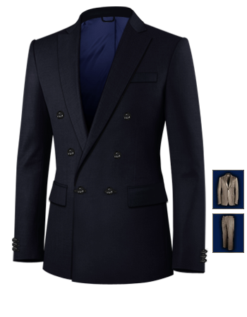 Mens Suits Italy with 6 Buttons, Double Breasted (1 To Close)