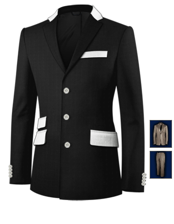 New Mens Suits with 3 Buttons, Single Breasted