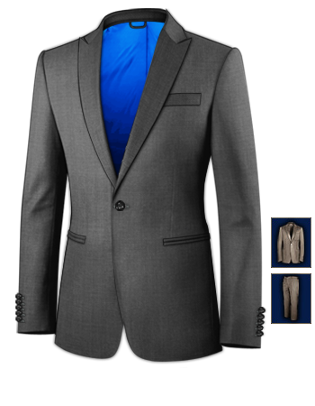 Seersucker Suits Uk with 1 Button, Single Breasted