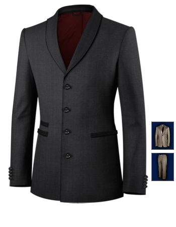 Mens Wedding Suits Vintage Uk with 4 Buttons, Single Breasted