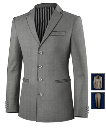 Men Purple Shiny Suit with 4 Buttons, Single Breasted