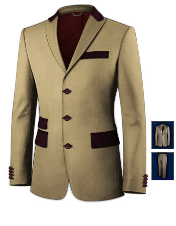 Men Suits For Weddings with 3 Buttons, Single Breasted