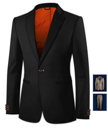Tailored Suits Uk with 1 Button, Single Breasted