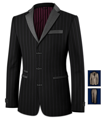 Tweed Groom Suits with 3 Buttons, Single Breasted