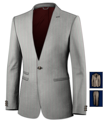 Business Suits For Short Men with 1 Button, Single Breasted