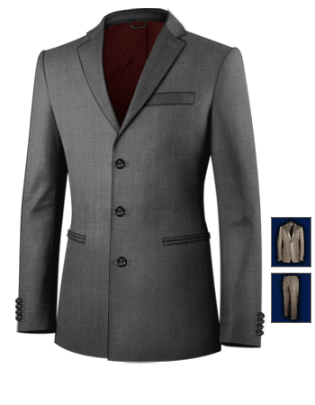 Mens Suits For Prom Purple with 3 Buttons, Single Breasted