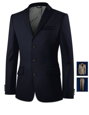 Mens Wedding Suits with 3 Buttons, Single Breasted