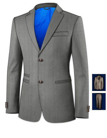 Black Suit For Men Wedding with 2 Buttons, Single Breasted