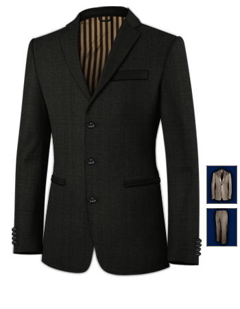 Buy Mens Fitted Suits with 3 Buttons, Single Breasted
