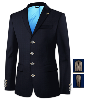 Bespoke Suit Tailor with 4 Buttons, Single Breasted
