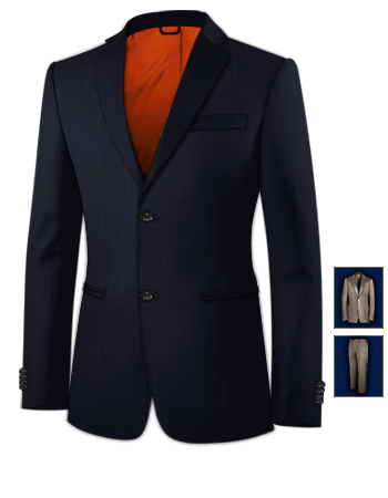 Three Button Suit London Uk with 2 Buttons, Single Breasted