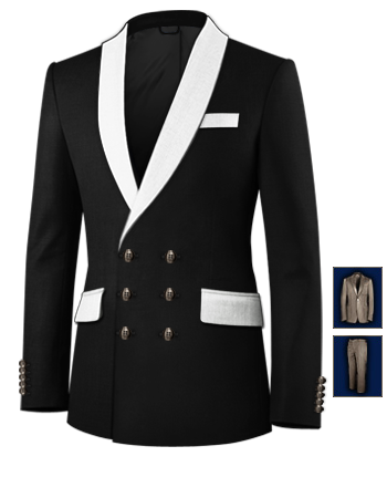 Tan Suit with 6 Buttons, Double Breasted (3 To Close)