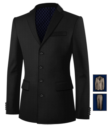 Suits For 14 Year Olds with 4 Buttons, Single Breasted