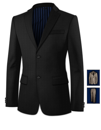 Fitted Double Breasted Suit with 2 Buttons, Single Breasted