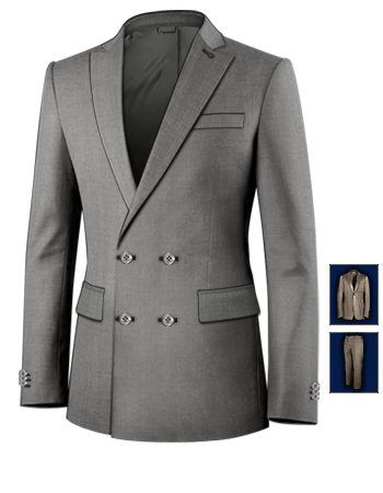 Custom Made Men's Suits with 4 Buttons,double Breasted (2 To Close)