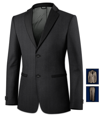 Navy Blue Suit with 2 Buttons, Single Breasted