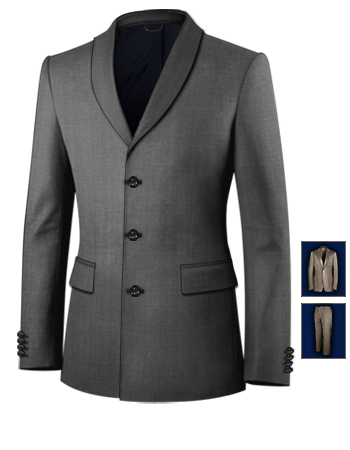 Deep Red Suit with 3 Buttons, Single Breasted