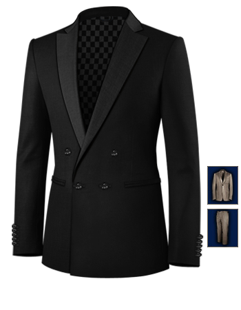 Mens Suits Accessories with 4 Buttons, Double Breasted (1 To Close)