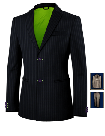 Which Retail Shop Sells Fitted Suits with 2 Buttons, Single Breasted