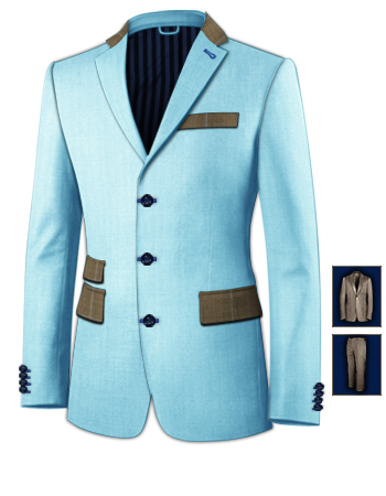 Three Piece Suits For Men with 3 Buttons, Single Breasted