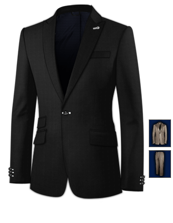 Velvet Suit Men's Clothing with 1 Button, Single Breasted