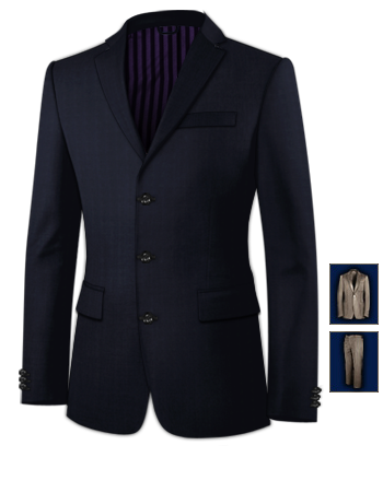 Men's Suits with 3 Buttons, Single Breasted