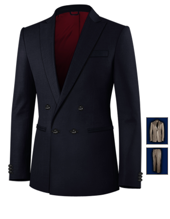 Silver Prom Suit with 4 Buttons, Double Breasted (1 To Close)