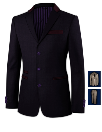 Blue Suits For Men with 3 Buttons, Single Breasted