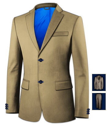 Blue Suits with 2 Buttons, Single Breasted
