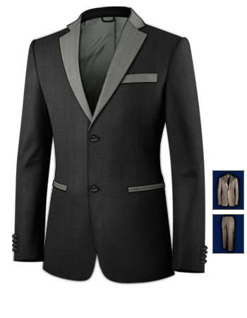 Grey Suit With Pin Strips London with 2 Buttons, Single Breasted