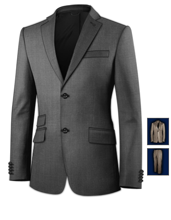 Brown Suit with 2 Buttons, Single Breasted