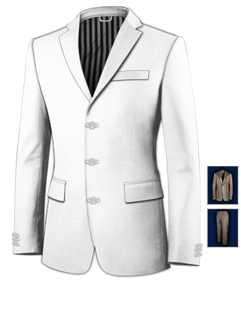 3 Piece Suits For Weddings with 3 Buttons, Single Breasted