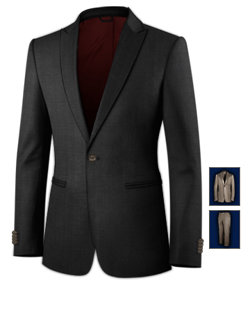 Mod 3 Button Suit Shop with 1 Button, Single Breasted