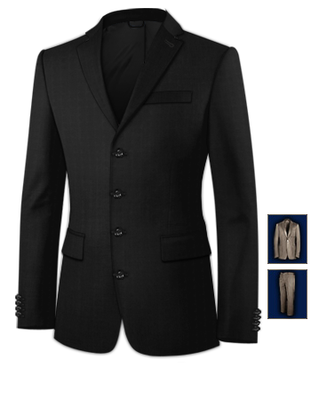 Men's Suits Slim with 4 Buttons, Single Breasted