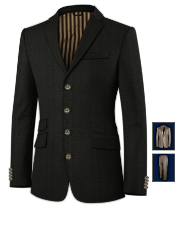 Mod Suit 44 with 4 Buttons, Single Breasted